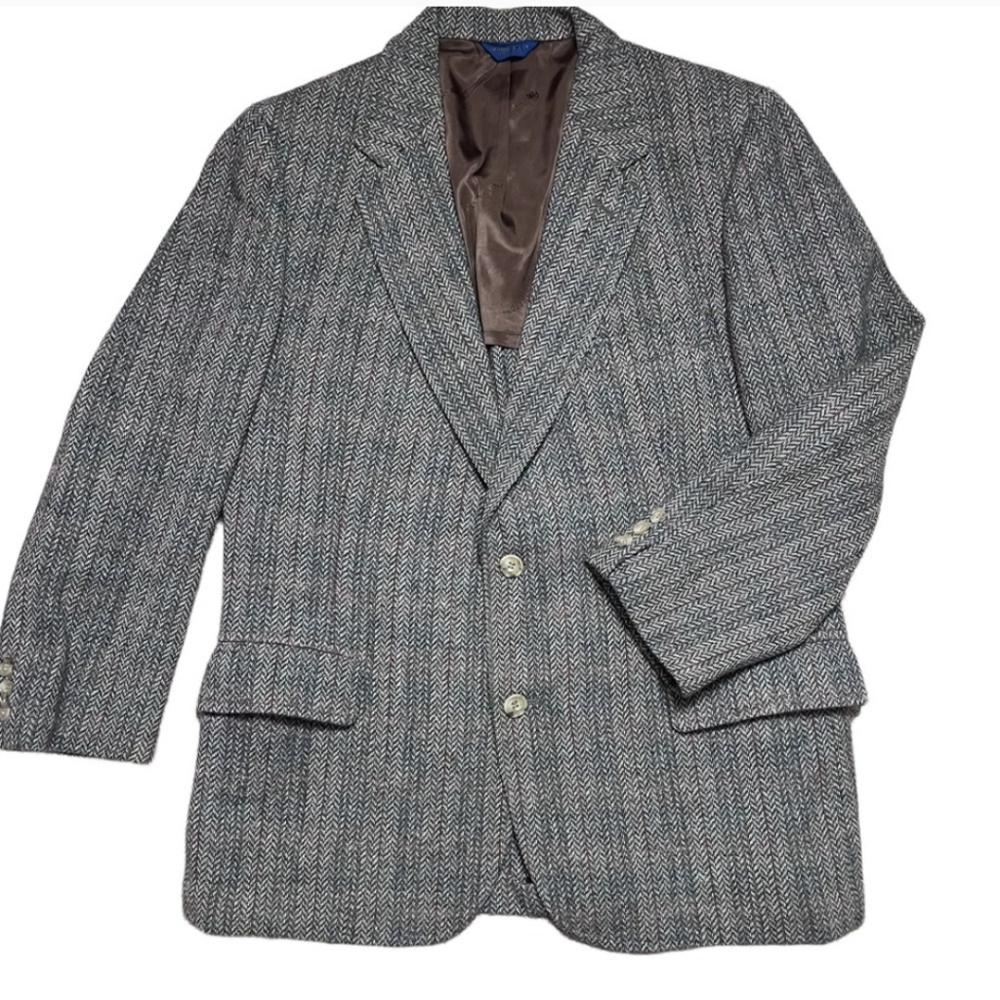 Vintage PENDLETON 100% Pure Virgin Wool Herringbone Tweed Blazer Size 42